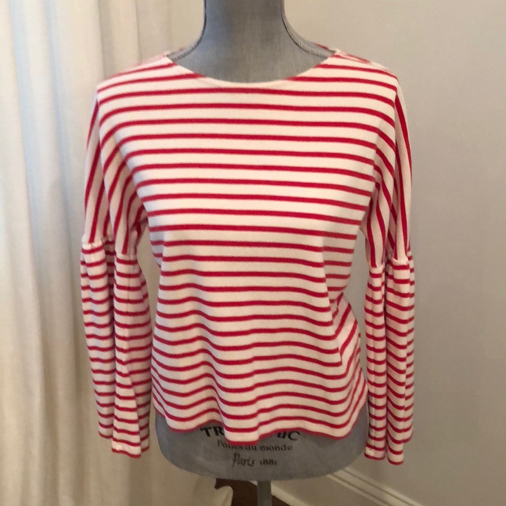 J.Crew Red& White stripe top size XS